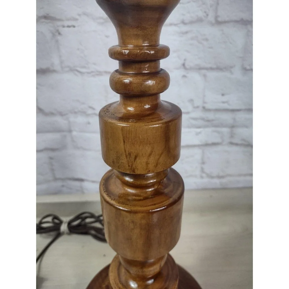 Vintage Wooden Table Lamp Base Retro Turned Wood Cottagecore Granny 1960's Chic